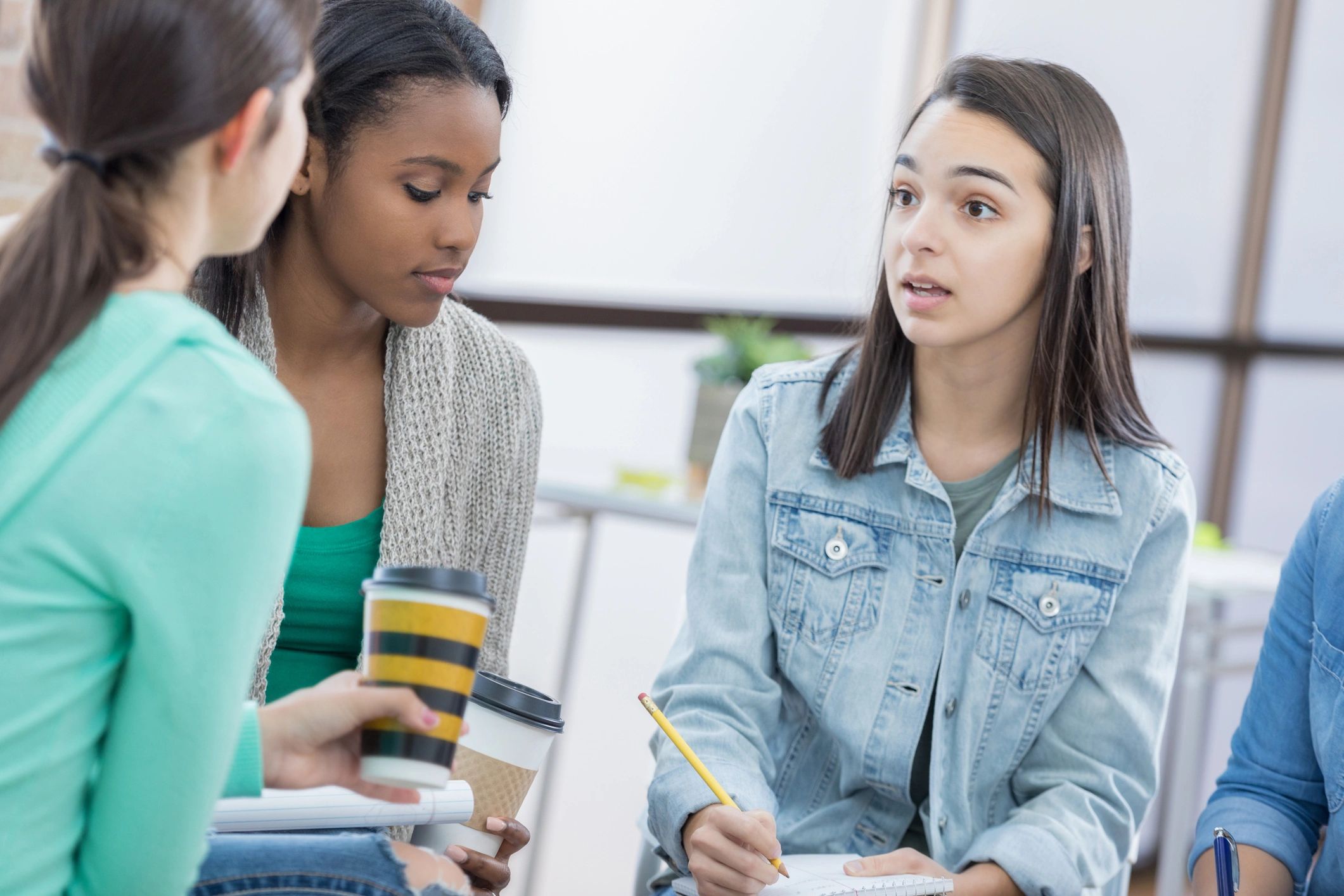 Students collaborating in a study group